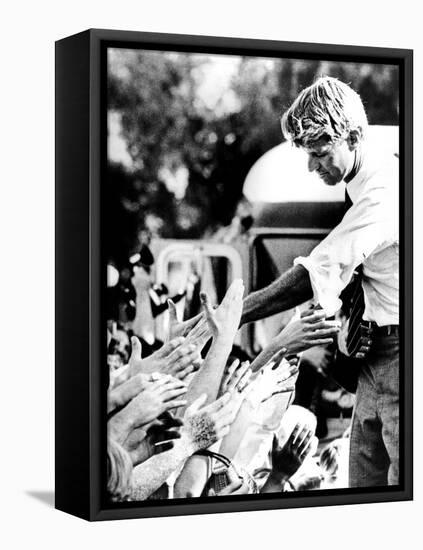 Robert Kennedy Shaking Hands During 1968 Campaign-null-Framed Stretched Canvas