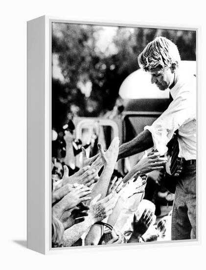 Robert Kennedy Shaking Hands During 1968 Campaign-null-Framed Stretched Canvas