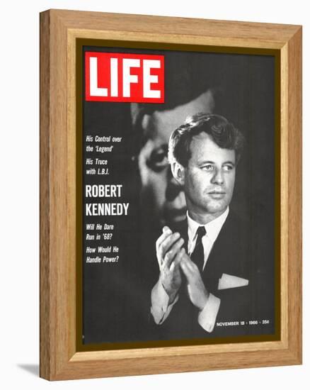 Robert Kennedy, Will He Dare Run in 68, November 18, 1966-Bill Eppridge-Framed Premier Image Canvas