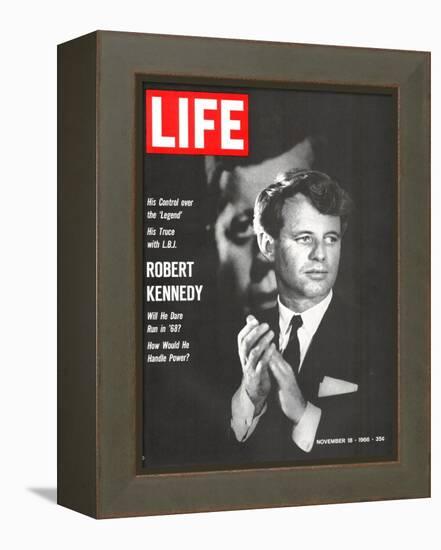 Robert Kennedy, Will He Dare Run in 68, November 18, 1966-Bill Eppridge-Framed Premier Image Canvas