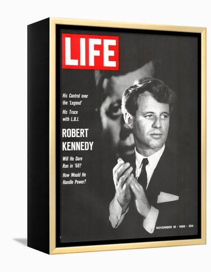 Robert Kennedy, Will He Dare Run in 68, November 18, 1966-Bill Eppridge-Framed Premier Image Canvas