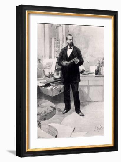 Robert Koch in His Laboratory, from "Le Monde Illustre," 29th November 1890-null-Framed Giclee Print