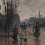 Rainy Evening on Hennepin Avenue, C.1902-Robert Koehler-Framed Premier Image Canvas