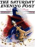 "Cat Guards Bowl of Milk," Saturday Evening Post Cover, February 27, 1926-Robert L. Dickey-Framed Premier Image Canvas