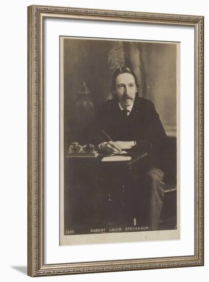 Robert Louis Stevenson (1850-1894), Scottish Novelist, Poet and Travel Writer-null-Framed Photographic Print