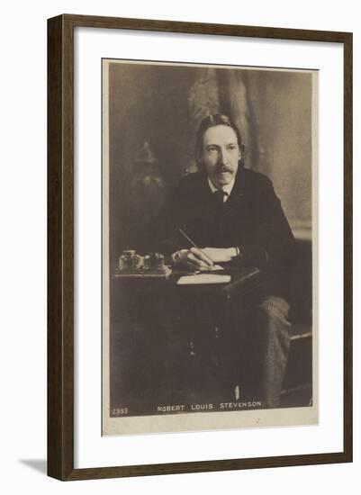 Robert Louis Stevenson (1850-1894), Scottish Novelist, Poet and Travel Writer-null-Framed Photographic Print