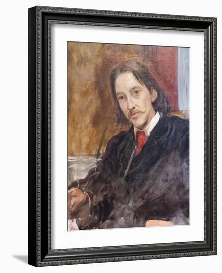 Robert Louis Stevenson, 1887 (Oil on Canvas)-William Blake Richmond-Framed Giclee Print