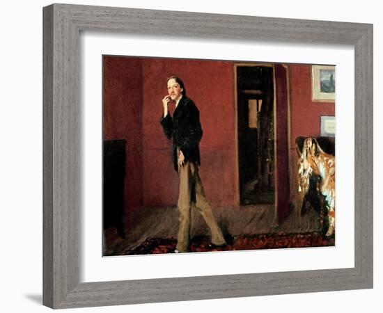 Robert Louis Stevenson and His Wife, 1885-John Singer Sargent-Framed Giclee Print