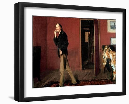 Robert Louis Stevenson and His Wife, 1885-John Singer Sargent-Framed Giclee Print