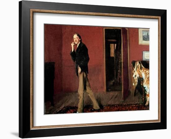 Robert Louis Stevenson and His Wife, 1885-John Singer Sargent-Framed Giclee Print