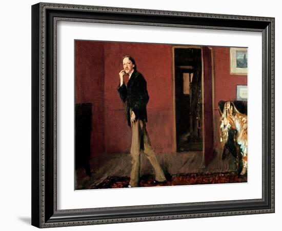 Robert Louis Stevenson and His Wife, 1885-John Singer Sargent-Framed Giclee Print