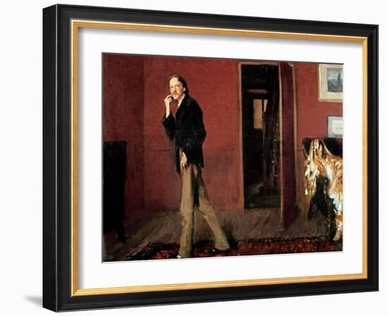 Robert Louis Stevenson and His Wife, 1885-John Singer Sargent-Framed Giclee Print