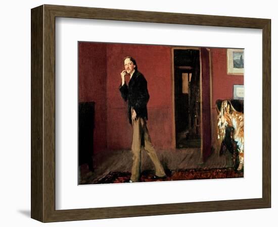 Robert Louis Stevenson and His Wife, 1885-John Singer Sargent-Framed Giclee Print