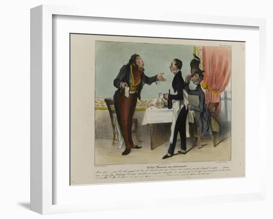 Robert Macaire at the Restaurant-Honore Daumier-Framed Giclee Print