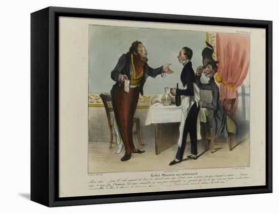 Robert Macaire at the Restaurant-Honore Daumier-Framed Premier Image Canvas