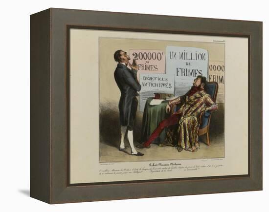 Robert Macaire at the Restaurant-Honore Daumier-Framed Premier Image Canvas