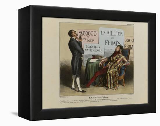 Robert Macaire at the Restaurant-Honore Daumier-Framed Premier Image Canvas