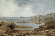 Construction of Seaham Harbour, 1830-Robert Mackreth-Framed Premier Image Canvas