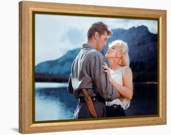 Robert Mitchum, Marilyn Monroe. "River of No Return" 1954, Directed by Otto Preminger-null-Framed Premier Image Canvas