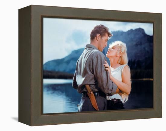 Robert Mitchum, Marilyn Monroe. "River of No Return" 1954, Directed by Otto Preminger-null-Framed Premier Image Canvas