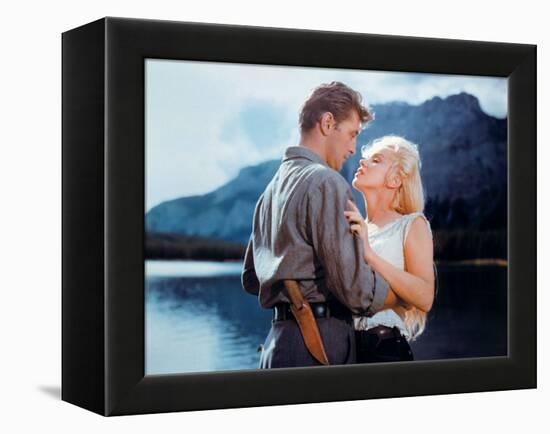 Robert Mitchum, Marilyn Monroe. "River of No Return" 1954, Directed by Otto Preminger-null-Framed Premier Image Canvas