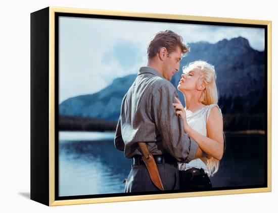 Robert Mitchum, Marilyn Monroe. "River of No Return" 1954, Directed by Otto Preminger-null-Framed Premier Image Canvas