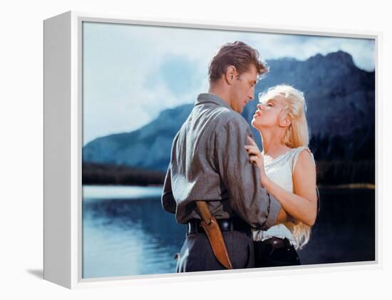 Robert Mitchum, Marilyn Monroe. "River of No Return" 1954, Directed by Otto Preminger-null-Framed Premier Image Canvas