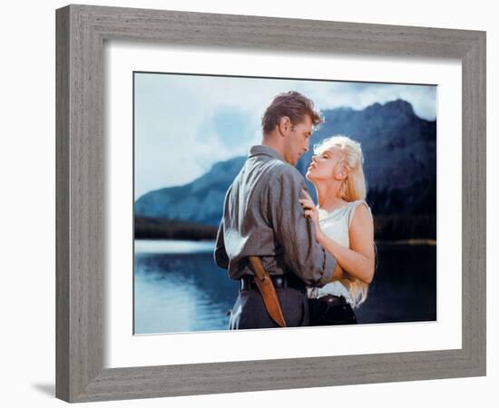 Robert Mitchum, Marilyn Monroe. "River of No Return" 1954, Directed by Otto Preminger-null-Framed Photographic Print