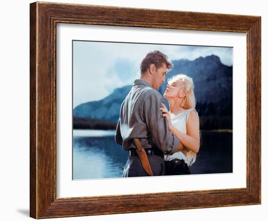 Robert Mitchum, Marilyn Monroe. "River of No Return" 1954, Directed by Otto Preminger-null-Framed Photographic Print