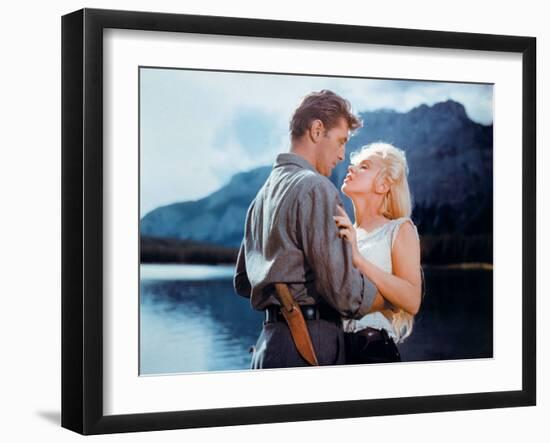 Robert Mitchum, Marilyn Monroe. "River of No Return" 1954, Directed by Otto Preminger-null-Framed Photographic Print