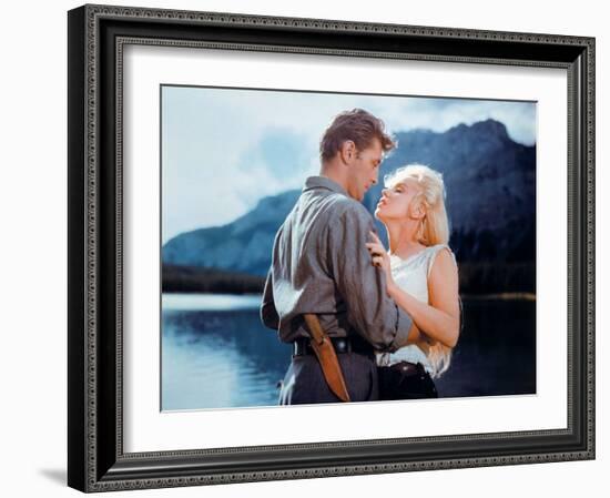 Robert Mitchum, Marilyn Monroe. "River of No Return" 1954, Directed by Otto Preminger-null-Framed Photographic Print