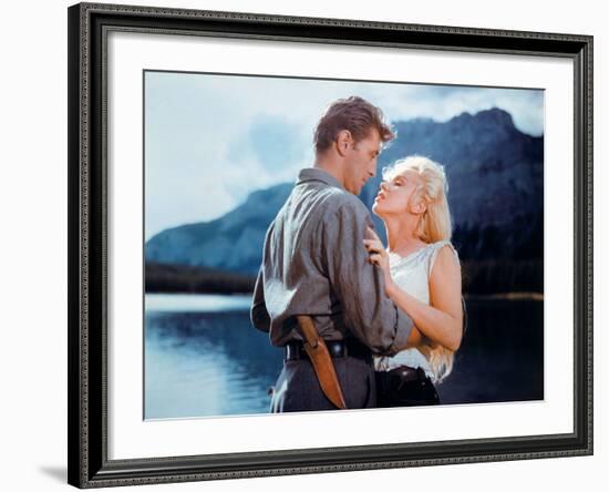 Robert Mitchum, Marilyn Monroe. "River of No Return" 1954, Directed by Otto Preminger-null-Framed Photographic Print