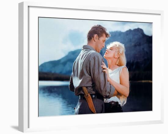 Robert Mitchum, Marilyn Monroe. "River of No Return" 1954, Directed by Otto Preminger-null-Framed Photographic Print