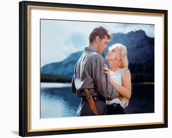 Robert Mitchum, Marilyn Monroe. "River of No Return" 1954, Directed by Otto Preminger-null-Framed Photographic Print