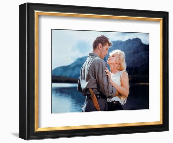 Robert Mitchum, Marilyn Monroe. "River of No Return" 1954, Directed by Otto Preminger-null-Framed Photographic Print