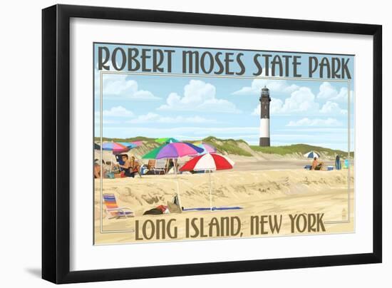 Robert Moses State Park, Long Island, New York-Lantern Press-Framed Art Print