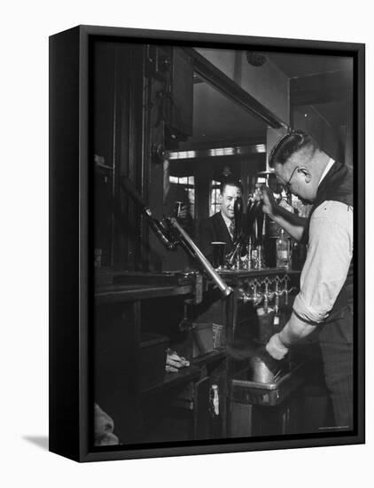 Robert Neve Buying Round of Beer at Bar-Hans Wild-Framed Premier Image Canvas