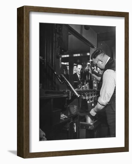 Robert Neve Buying Round of Beer at Bar-Hans Wild-Framed Photographic Print