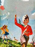 Flying Kites - Child Life-Robert O. Skemp-Framed Premier Image Canvas