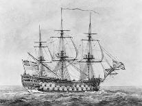 British 90-Gun Ship, 1766-1777, 1809 (Etching)-Robert Pollard-Giclee Print