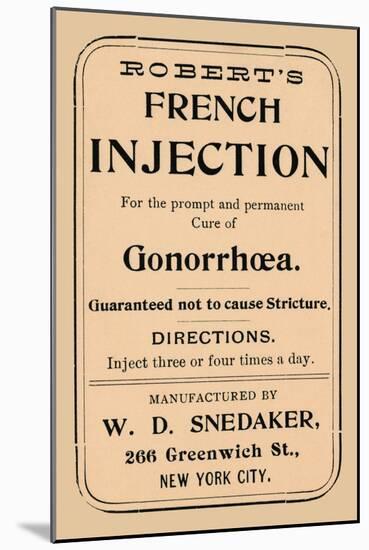 Robert's French Injection-null-Mounted Art Print