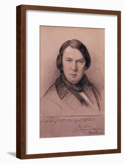 Robert Schumann, German Composer, Mid-19th Century-Jean Joseph Bonaventure Laurens-Framed Giclee Print