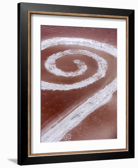 Robert Smithson's Spiral Jetty in the Great Salt Lake-null-Framed Photographic Print