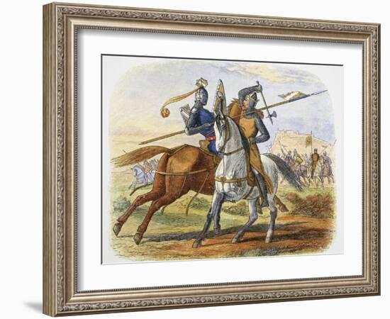 Robert the Bruce kills Sir Henry Bohun, Battle of Bannockburn, Scotland, 1314 (1864)-James William Edmund Doyle-Framed Giclee Print