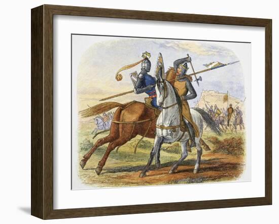 Robert the Bruce kills Sir Henry Bohun, Battle of Bannockburn, Scotland, 1314 (1864)-James William Edmund Doyle-Framed Giclee Print