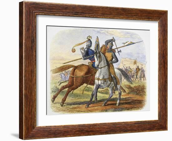 Robert the Bruce kills Sir Henry Bohun, Battle of Bannockburn, Scotland, 1314 (1864)-James William Edmund Doyle-Framed Giclee Print