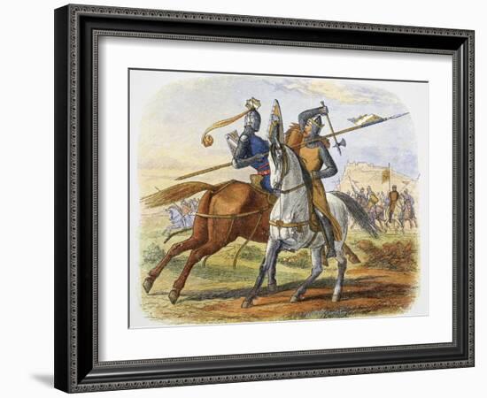 Robert the Bruce kills Sir Henry Bohun, Battle of Bannockburn, Scotland, 1314 (1864)-James William Edmund Doyle-Framed Giclee Print