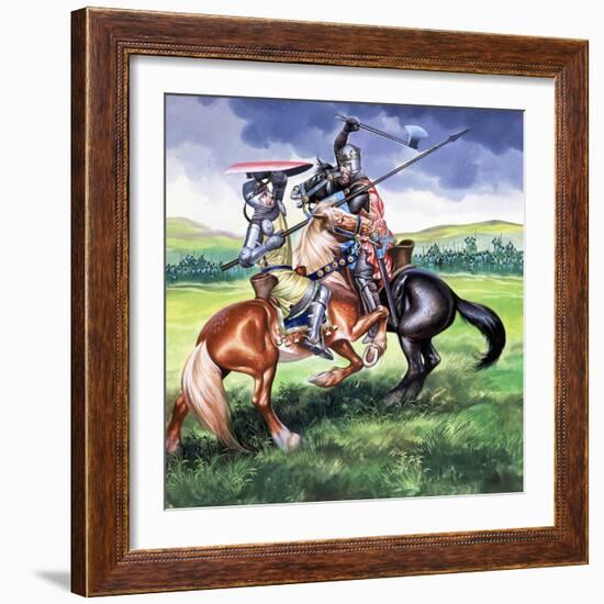 Robert the Bruce, King of Scotland About to Kill Sir Henry De Bohum-Ron Embleton-Framed Giclee Print