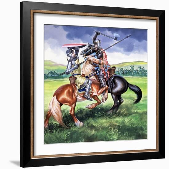 Robert the Bruce, King of Scotland About to Kill Sir Henry De Bohum-Ron Embleton-Framed Giclee Print