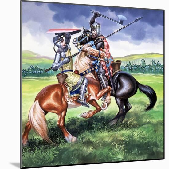 Robert the Bruce, King of Scotland About to Kill Sir Henry De Bohum-Ron Embleton-Mounted Giclee Print